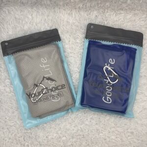Your Choice Set Of 2 Grey & Blue Cooling Towel Free Shipping